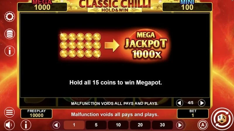 Classic Chilli Hold & Win – lepiace symboly v kole Hold & Win