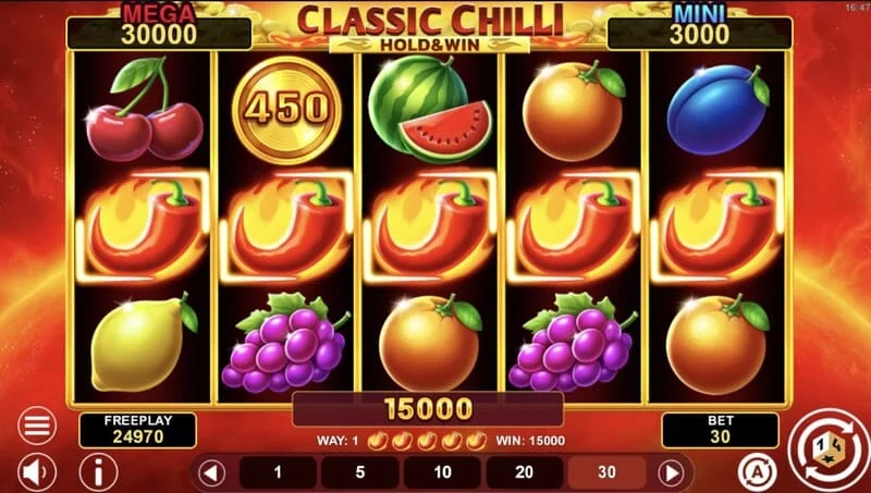 Classic Chilli Hold & Win – fixný Jackpot na symbole